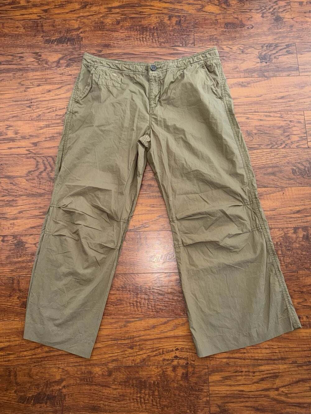 Ralph Lauren Polo Jeans Olive Green Wide Leg Cargo Pants Size 14